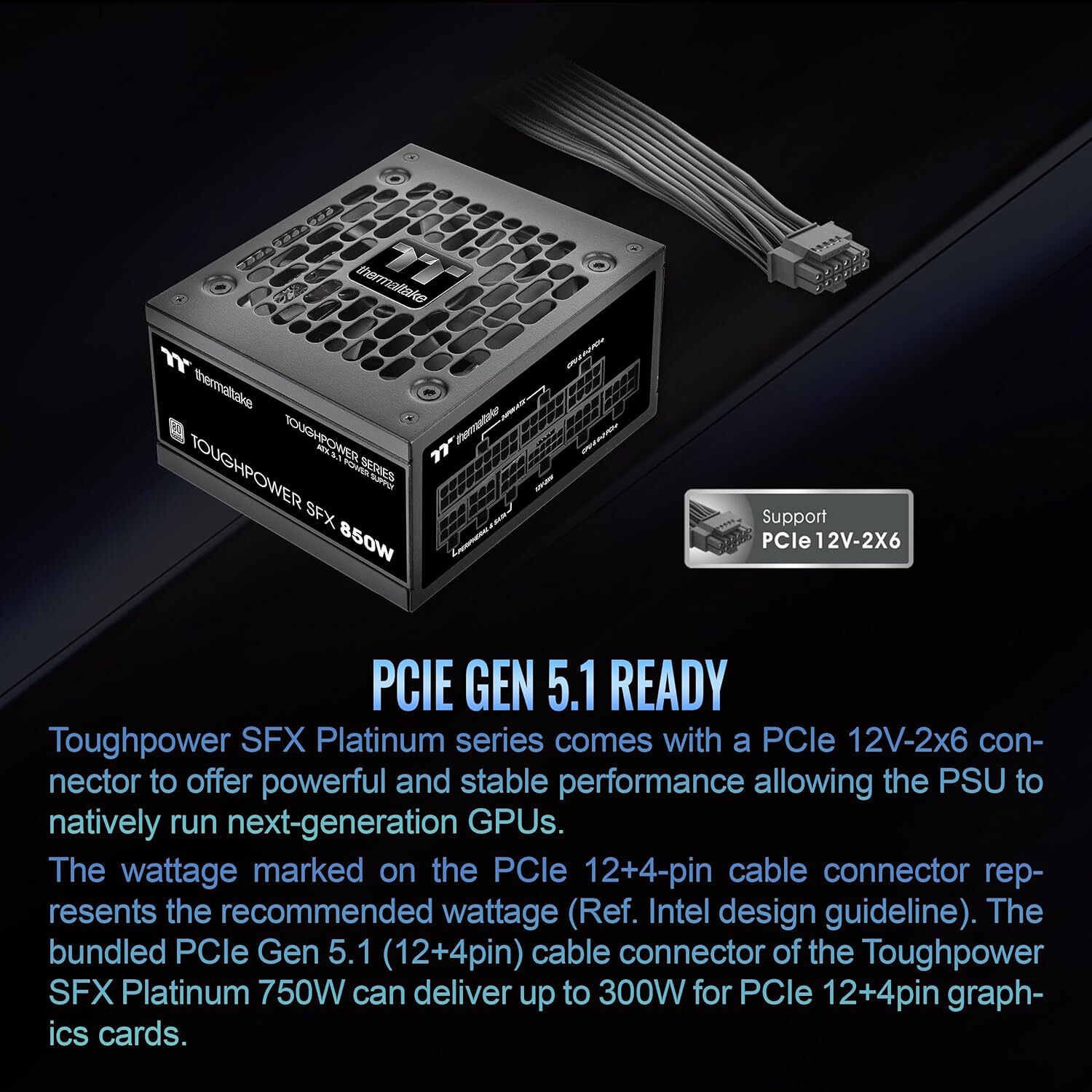 Thermaltake Toughpower SFX 750W Platinum compact fully modular power supply for small-form-factor builds — view 6