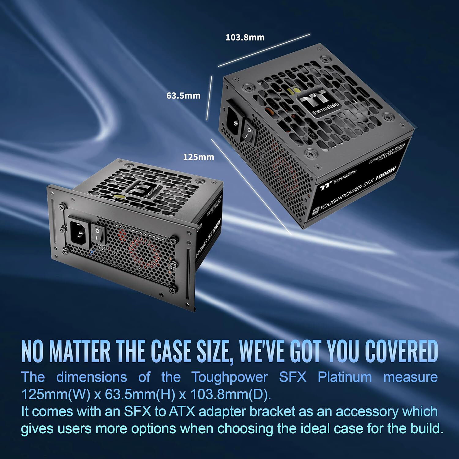 Thermaltake Toughpower SFX 1000W Platinum compact fully modular power supply with PCIe 12V-2x6 support — view 3