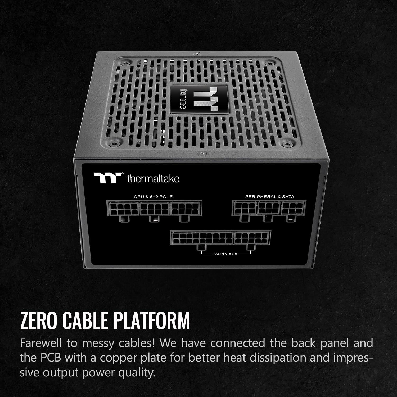 Thermaltake Toughpower GF1 750 W fully modular 80 PLUS Gold ATX power supply — view 4