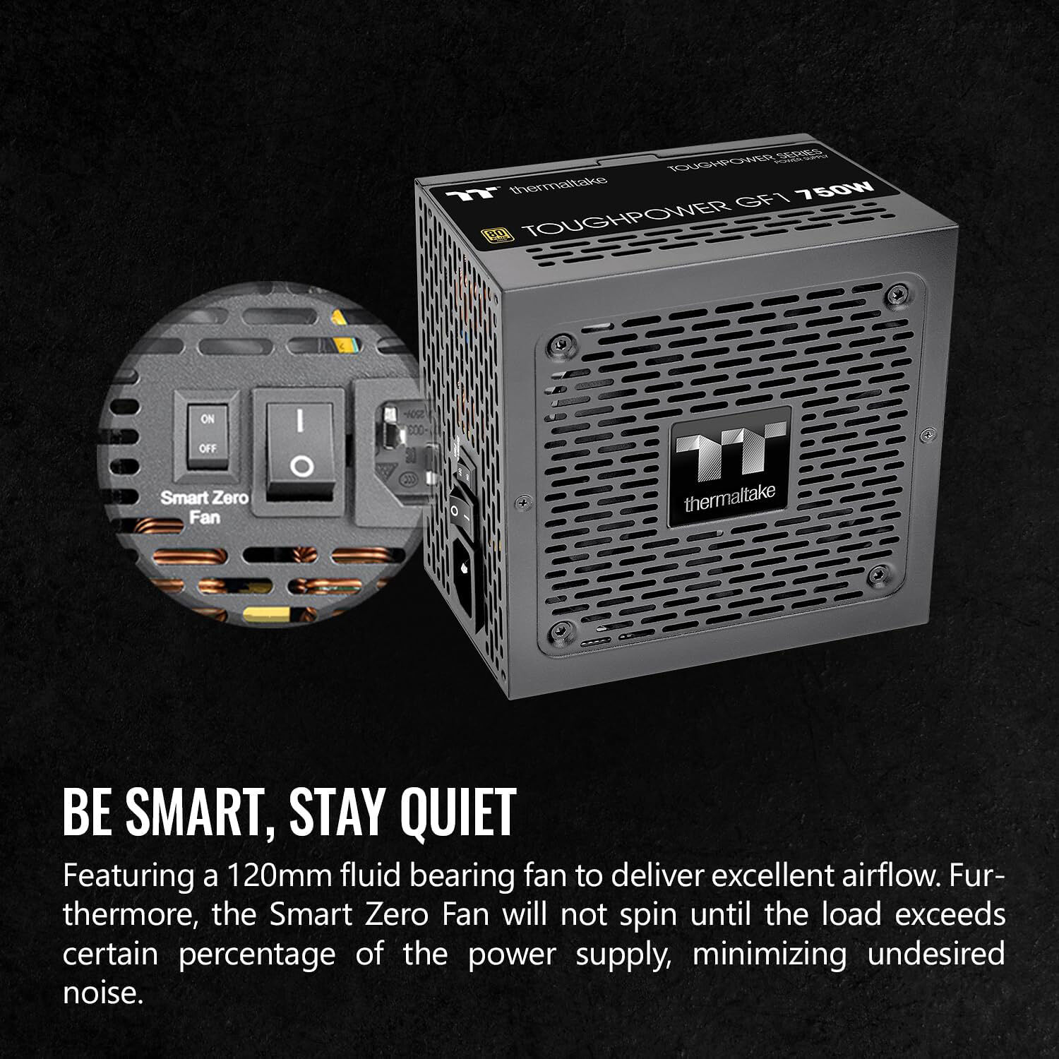 Thermaltake Toughpower GF1 750 W fully modular 80 PLUS Gold ATX power supply — view 6
