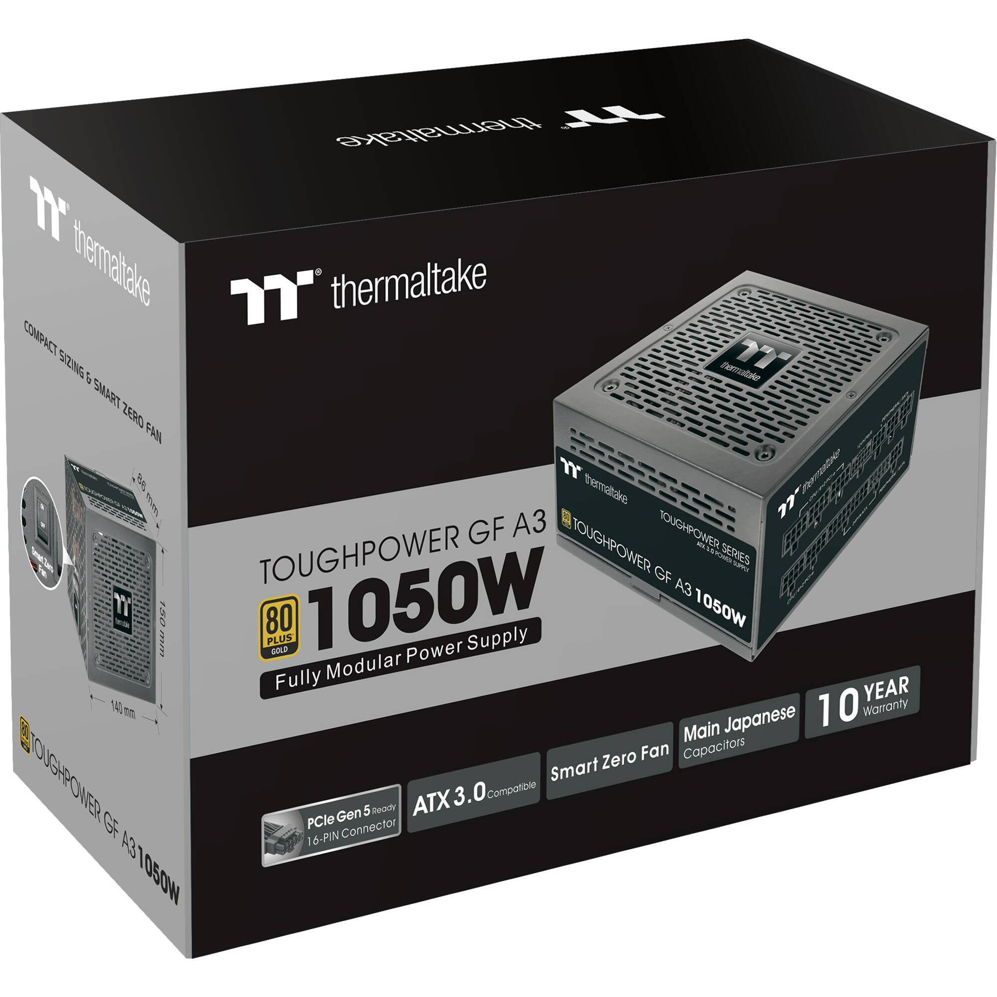 Thermaltake Toughpower GF A3 1050 W fully modular ATX power supply with native 16-pin 12VHPWR connector — view 14