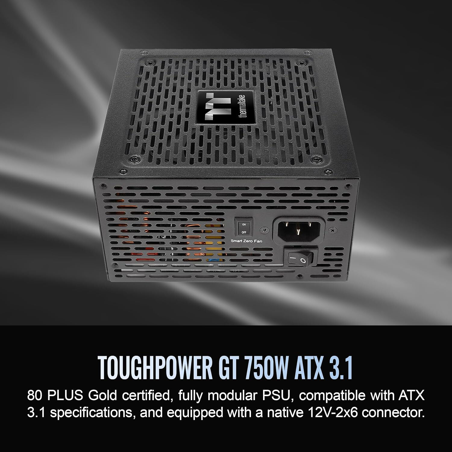 Thermaltake Toughpower GT 750 W Gold power supply with 120 mm fan and PCIe Gen 5.1 connector — view 2