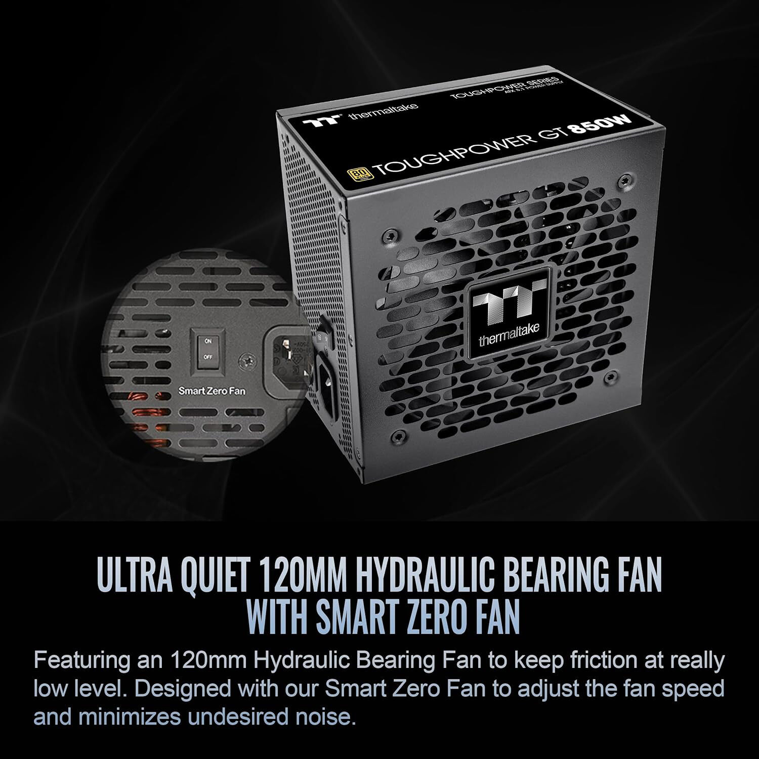 Thermaltake Toughpower GT 850W Gold ATX 3.1 power supply with PCIe Gen 5.1 connector — view 6