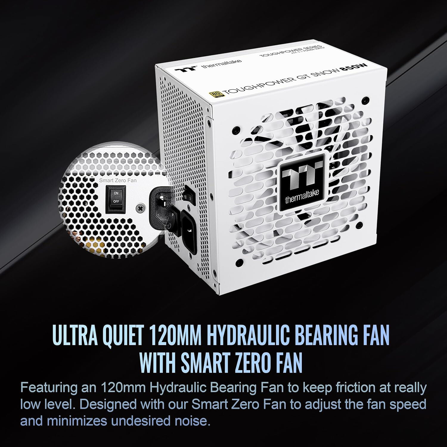 Thermaltake Toughpower GT 850W Snow white ATX power supply with modular cabling — view 4