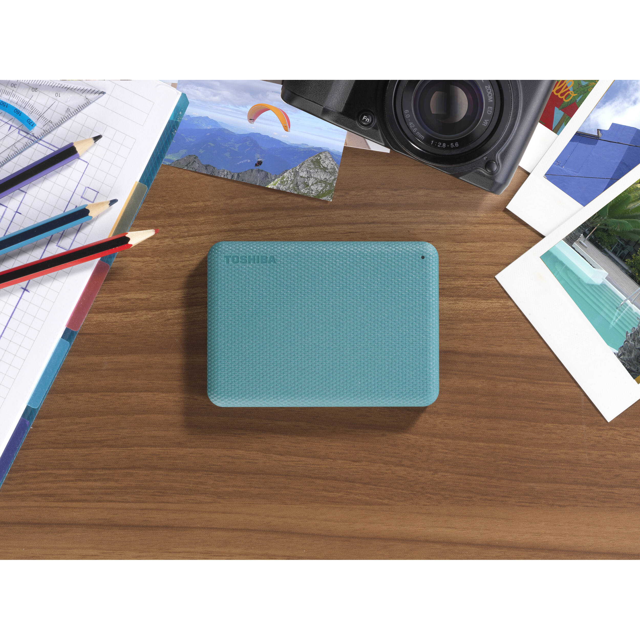 Toshiba Canvio Advance 1TB portable hard drive in green — view 13