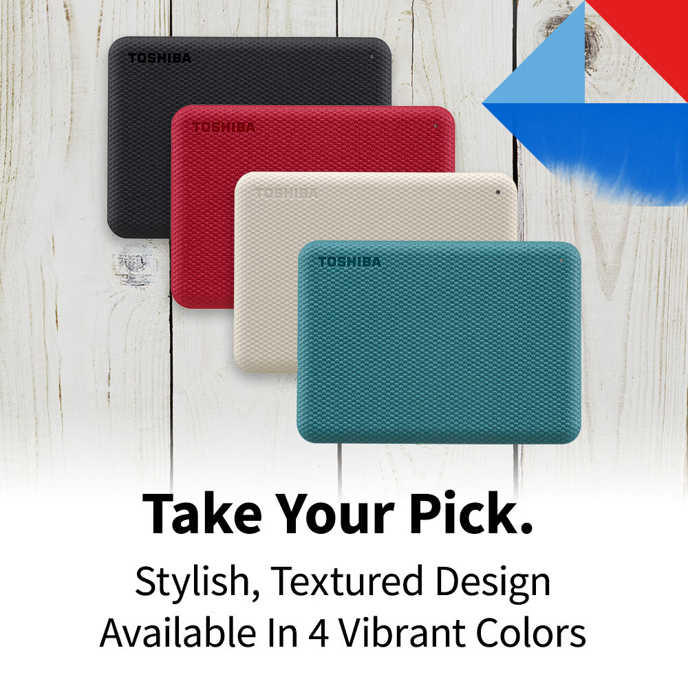 Toshiba Canvio Advance 2TB portable external hard drive in red with USB 3.0 — view 7