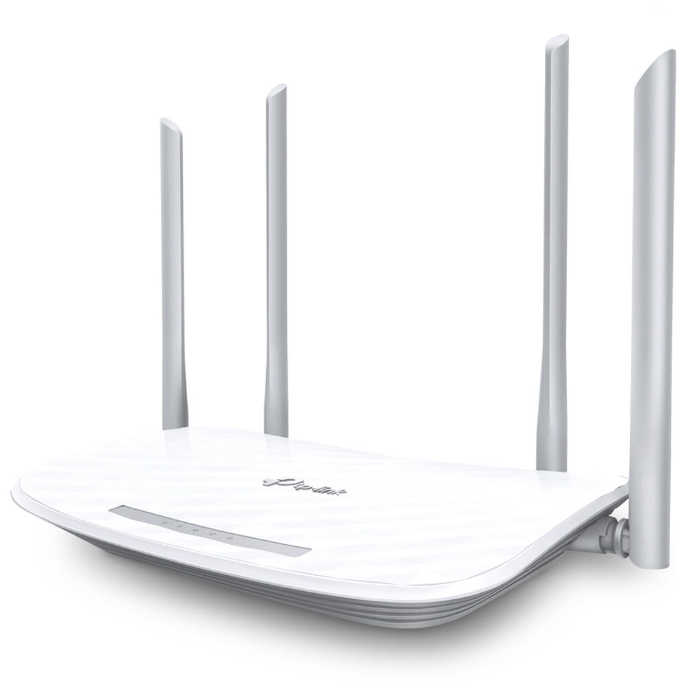 TP-Link Archer A54 AC1200 dual band Wi-Fi router desktop model with Ethernet ports — view 2