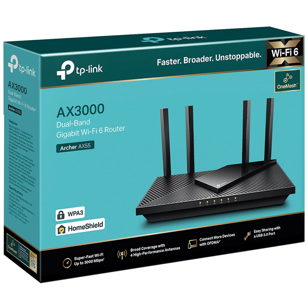 TP-Link Archer AX55 AX3000 gigabit Wi‑Fi 6 router — view 3