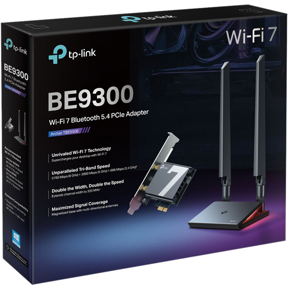 TP-Link Archer TBE550E BE9300 Wi-Fi 7 Bluetooth 5.4 PCIe wireless adapter — view 4