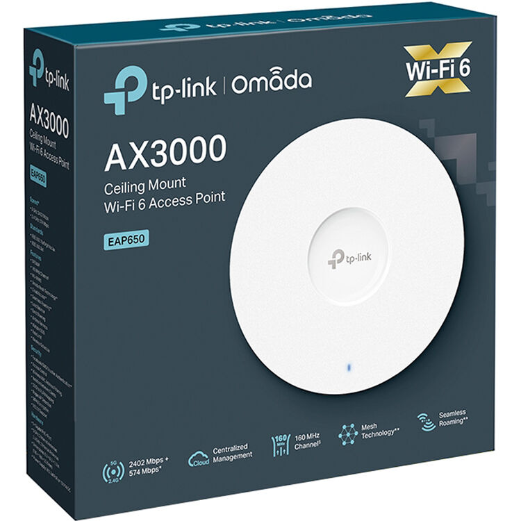 TP-Link Omada EAP650 AX3000 ultra-slim Wi‑Fi 6 indoor access point — view 5
