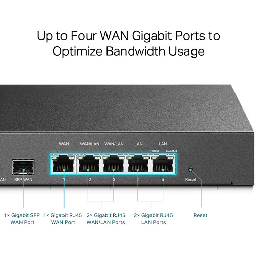 TP-Link SafeStream ER7206 Gigabit multi-WAN VPN router for small business networking — view 6