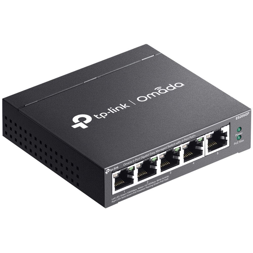 TP-Link Omada ES205GP 5-port Gigabit EasyManaged PoE+ desktop switch — view 3