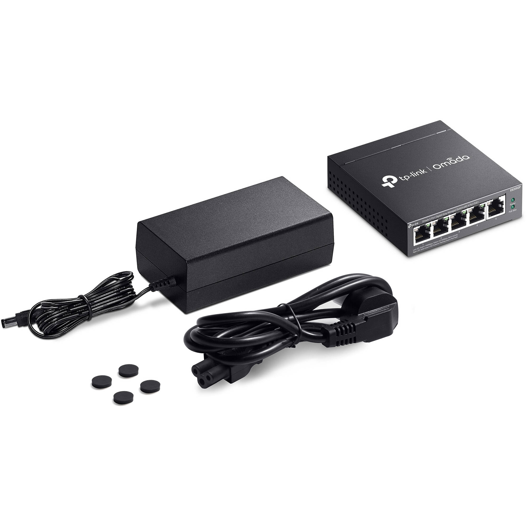 TP-Link Omada ES205GP 5-port Gigabit EasyManaged PoE+ desktop switch — view 6