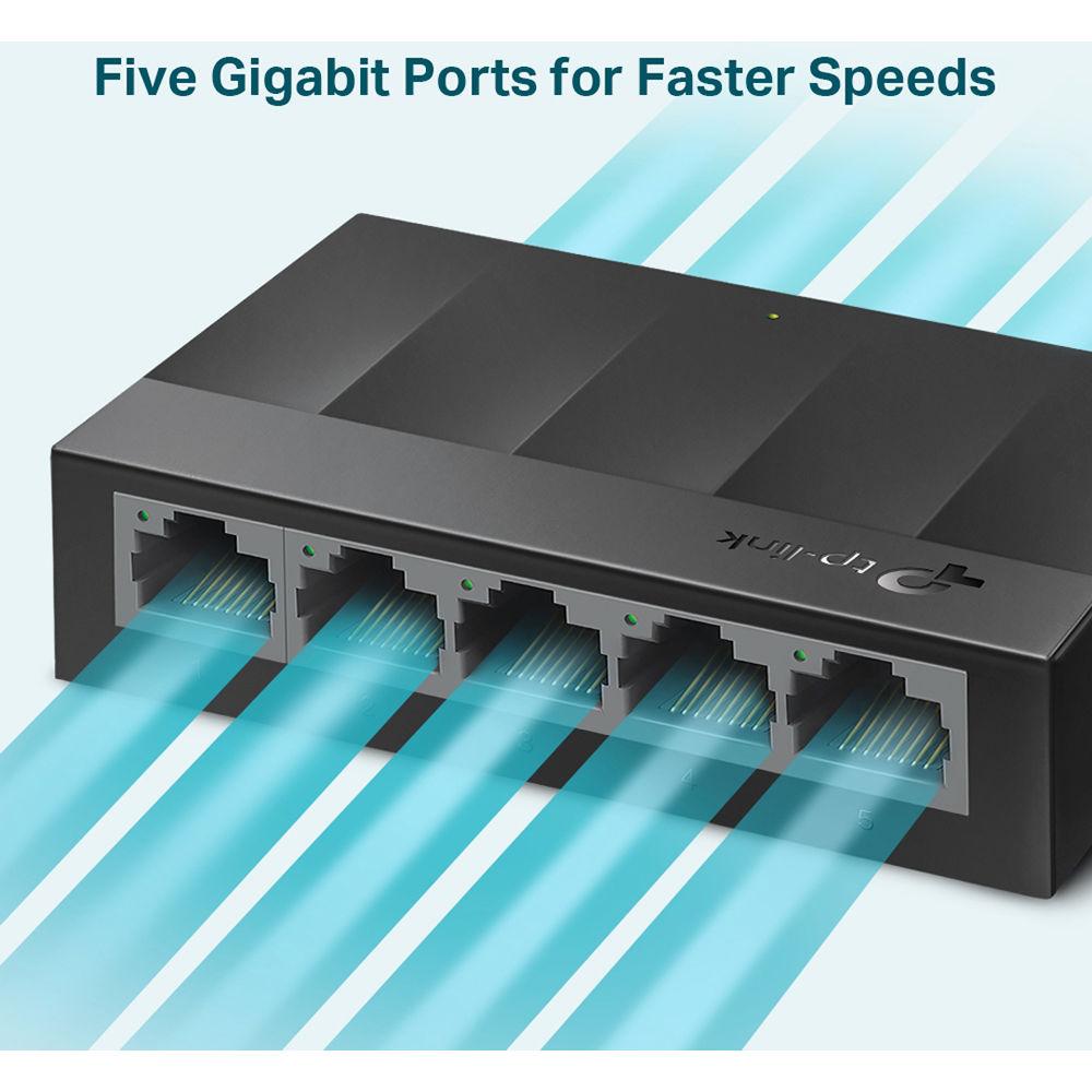TP-Link LS1005G 5-port Gigabit unmanaged desktop switch, fanless compact design — view 3