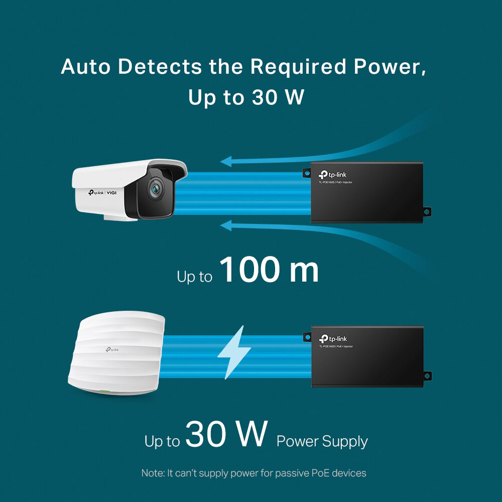 TP-Link POE160S PoE injector for adding Gigabit PoE to a single network device — view 6