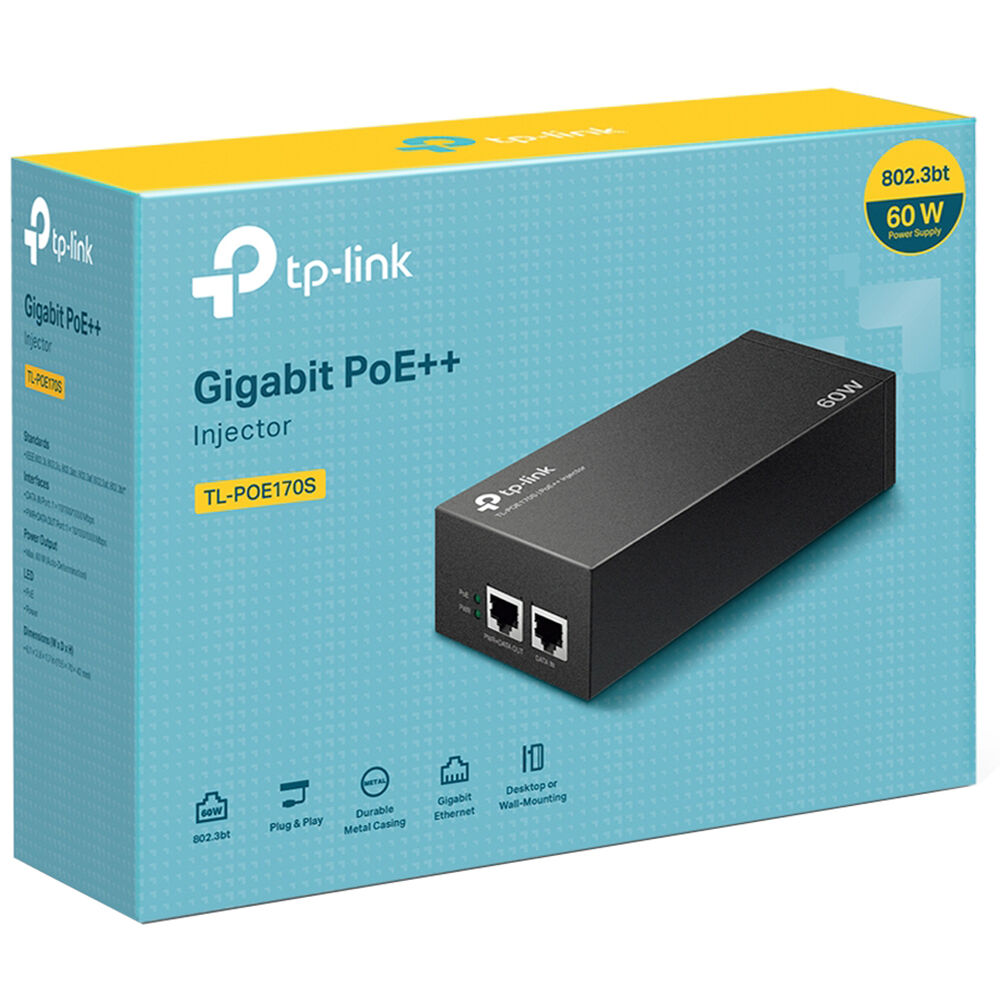 TP-Link POE170S PoE++ injector for powering a single Ethernet device — view 3