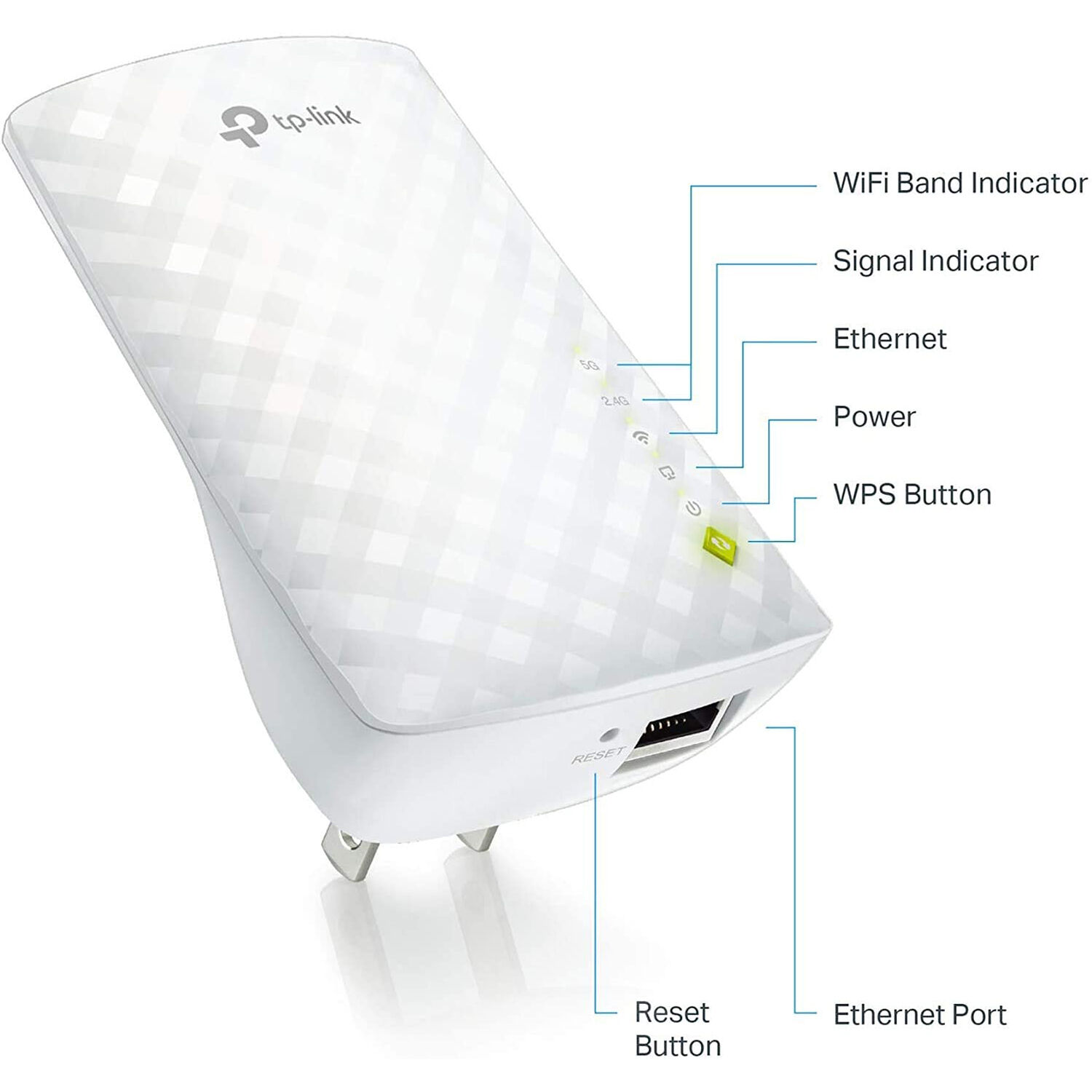TP-Link RE220 AC750 Wi-Fi range extender in compact plug-in form factor — view 5