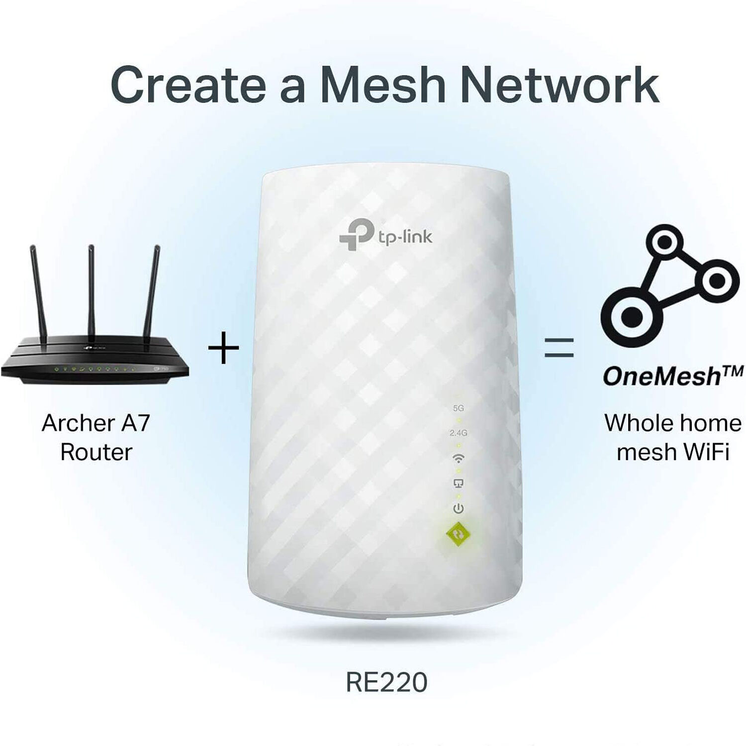 TP-Link RE220 AC750 Wi-Fi range extender in compact plug-in form factor — view 7
