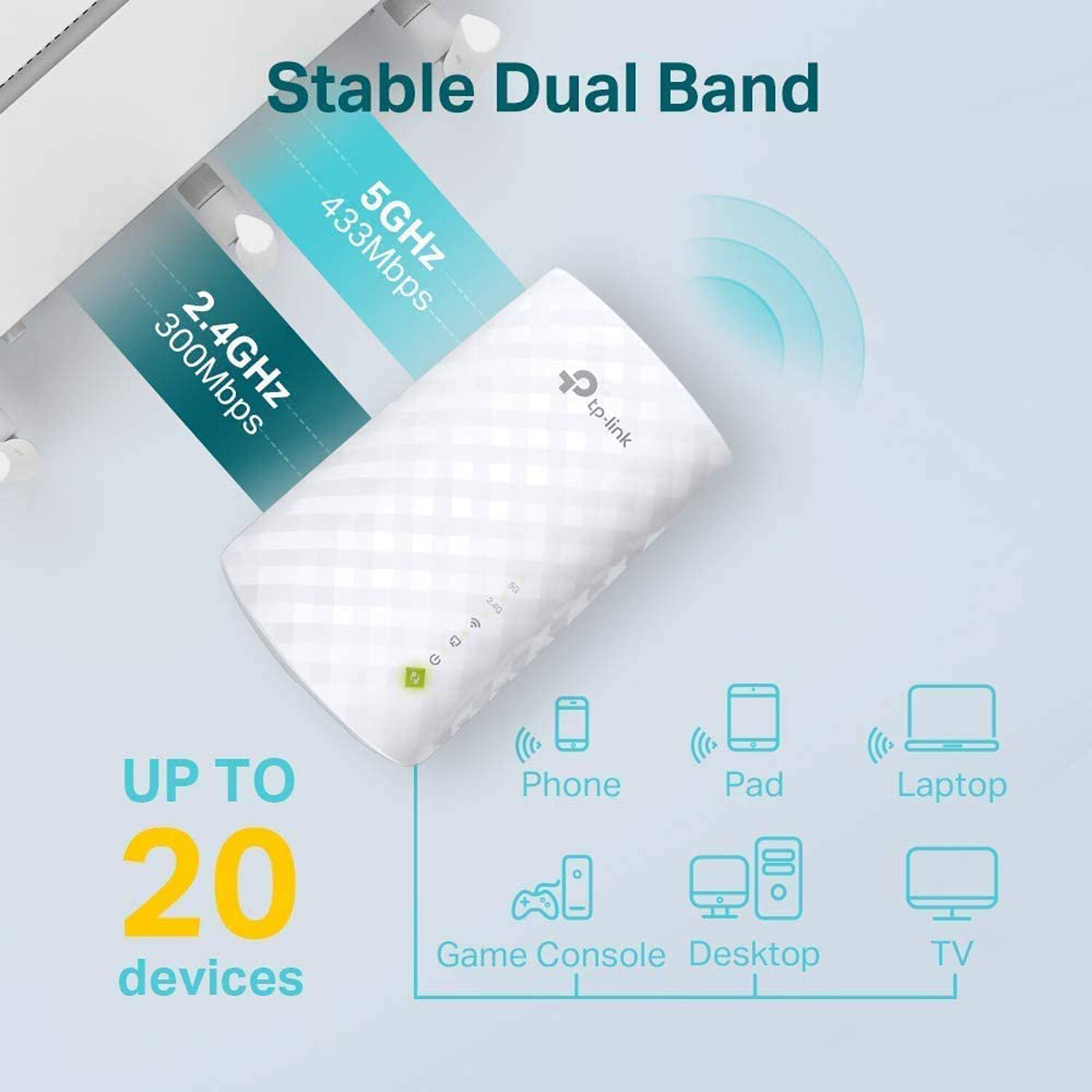 TP-Link RE220 AC750 Wi-Fi range extender in compact plug-in form factor — view 8