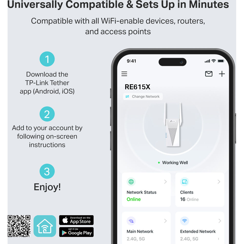 TP-Link RE615X AX1800 Wi-Fi 6 range extender in wall-plug form factor — view 10