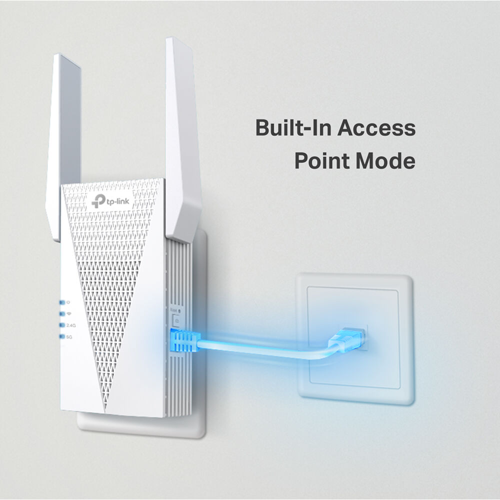 TP-Link RE615X AX1800 Wi-Fi 6 range extender in wall-plug form factor — view 5