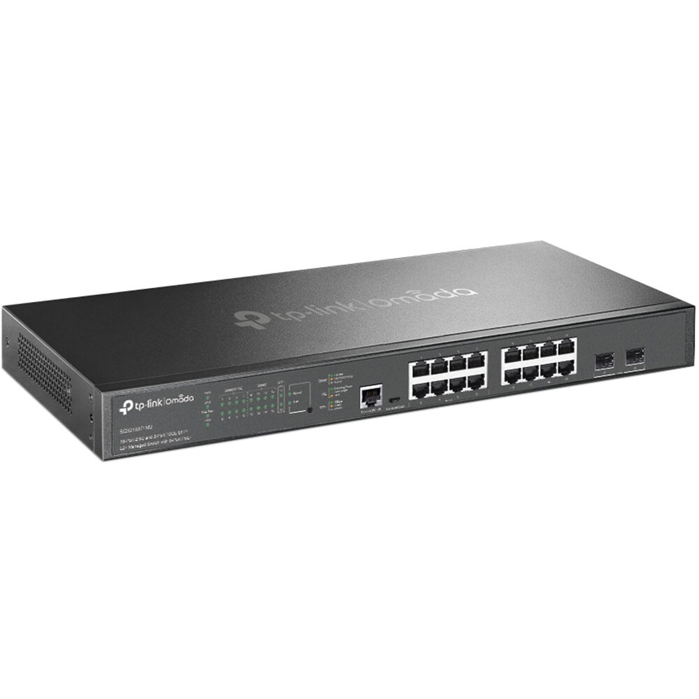 TP-Link OMADA SG3218XP-M2 16-port managed Gigabit PoE+ switch with 8 PoE ports — view 2