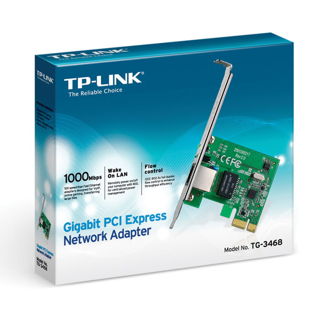 TP-Link TG-3468 PCI Express x1 Gigabit Ethernet adapter plug-in card for PC — view 2