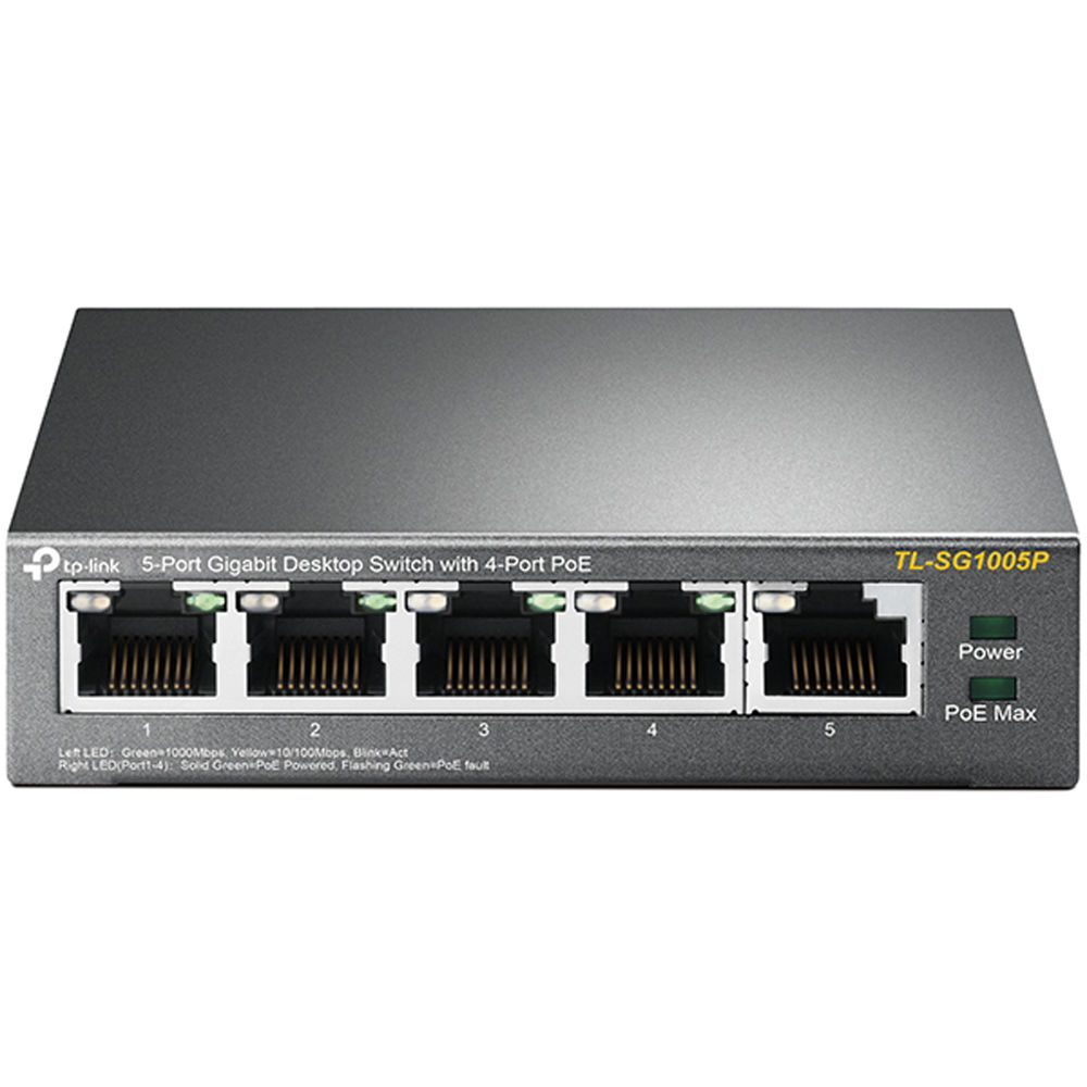 TP-Link TL-SG1005P 5-port Gigabit desktop switch with 4 PoE ports — view 2