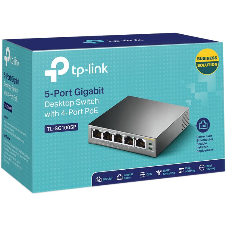 TP-Link TL-SG1005P 5-port Gigabit desktop switch with 4 PoE ports — view 5