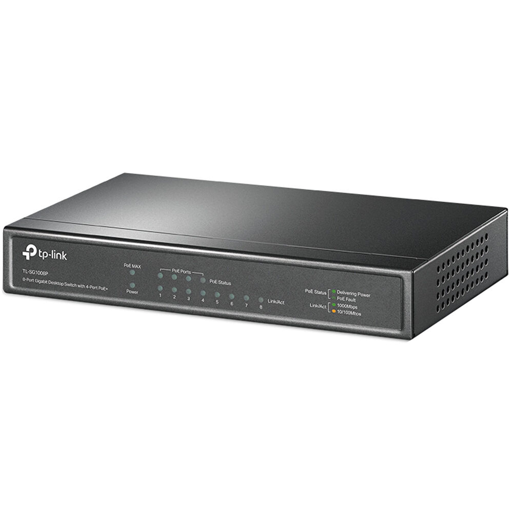 TP-Link TL-SG1008P 8-port Gigabit desktop switch with 4 PoE ports — view 2