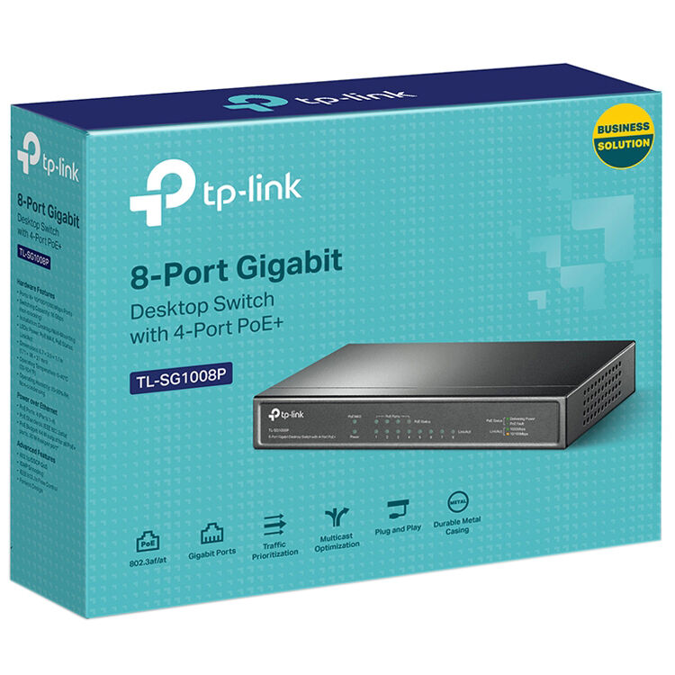 TP-Link TL-SG1008P 8-port Gigabit desktop switch with 4 PoE ports — view 3
