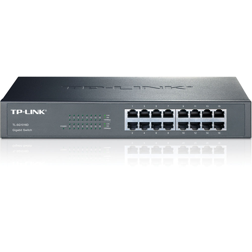 TP-Link TL-SG1016D 16-port Gigabit unmanaged rack-mount switch — view 2