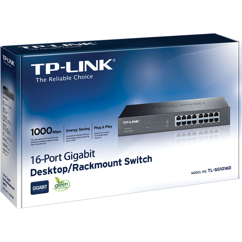 TP-Link TL-SG1016D 16-port Gigabit unmanaged rack-mount switch — view 3