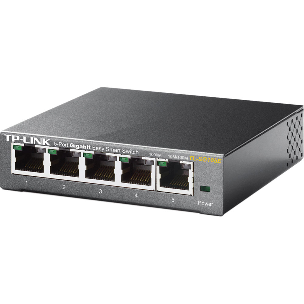 TP-Link TL-SG105E 5-port Gigabit Easy Smart switch in compact desktop form factor — view 3