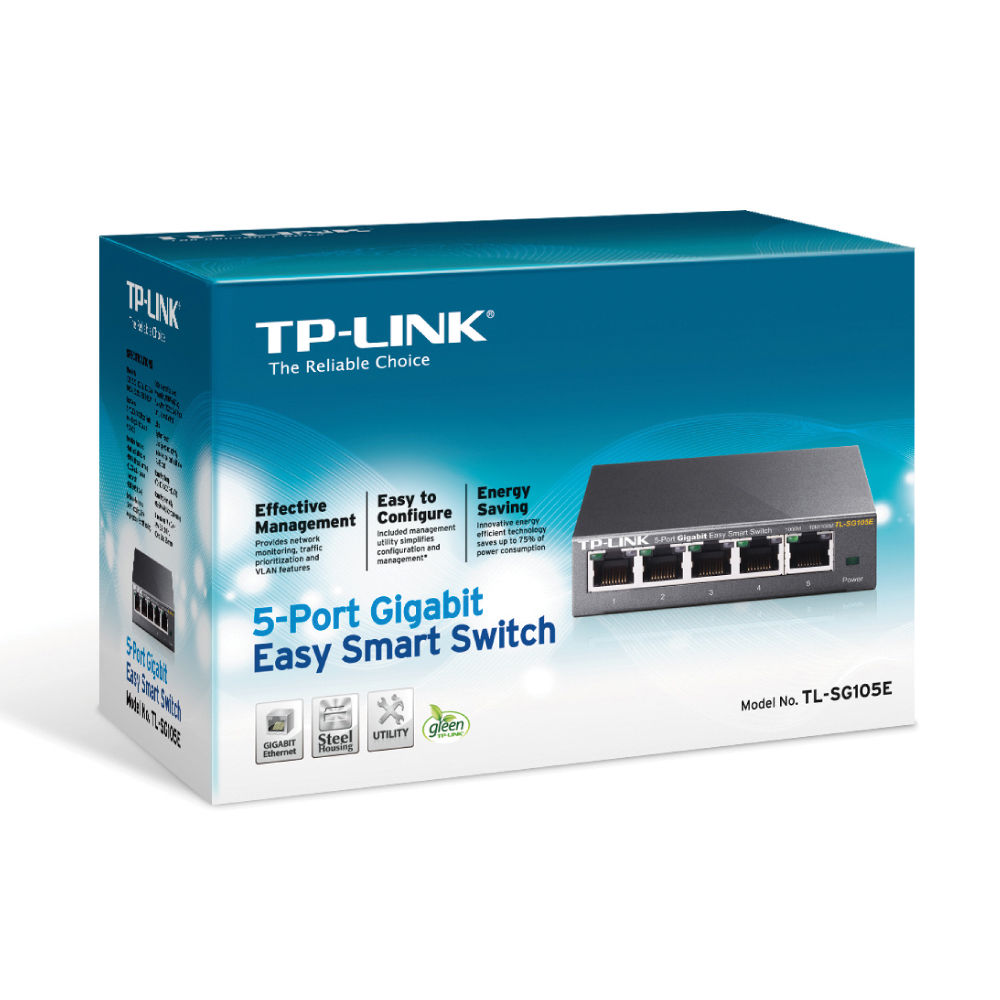TP-Link TL-SG105E 5-port Gigabit Easy Smart switch in compact desktop form factor — view 4