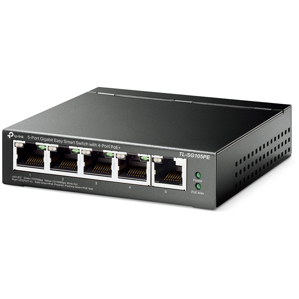 TP-Link TL-SG105PE 5-port Gigabit Easy Smart PoE switch with 4 PoE ports — view 2