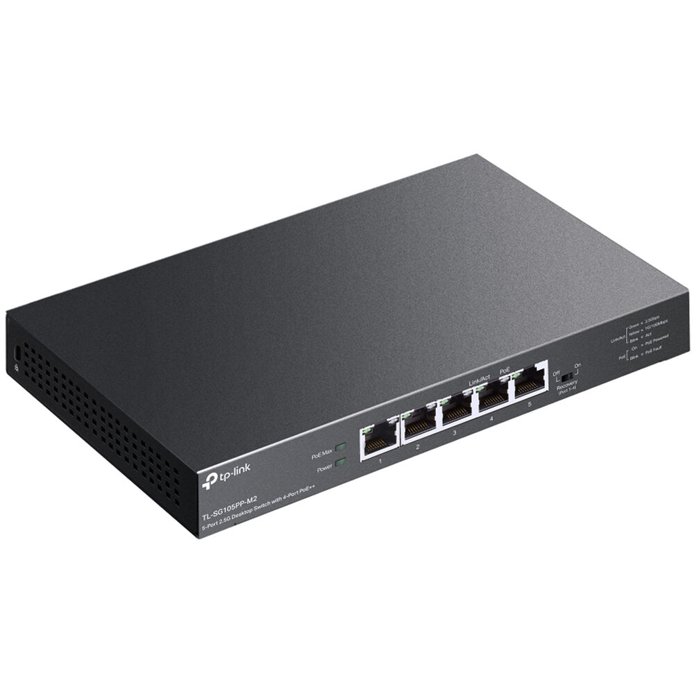 TP-Link TL-SG105PP-M2 5-port 2.5G desktop switch with 4 PoE++ ports — view 2