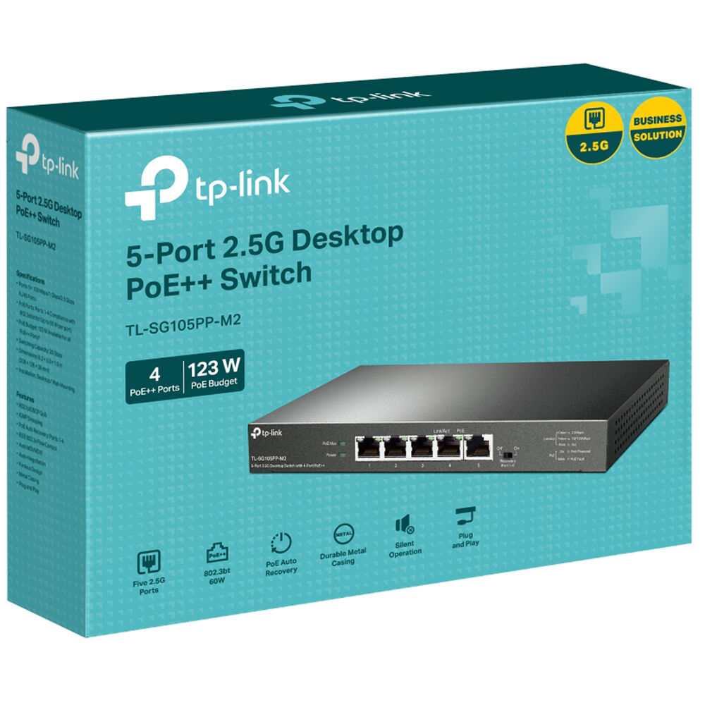 TP-Link TL-SG105PP-M2 5-port 2.5G desktop switch with 4 PoE++ ports — view 4