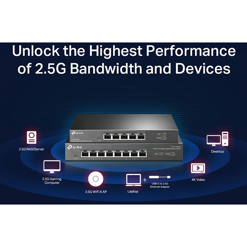 TP-Link TL-SG108-M2 8-port 2.5G unmanaged desktop switch for multi-gig wired networking — view 4