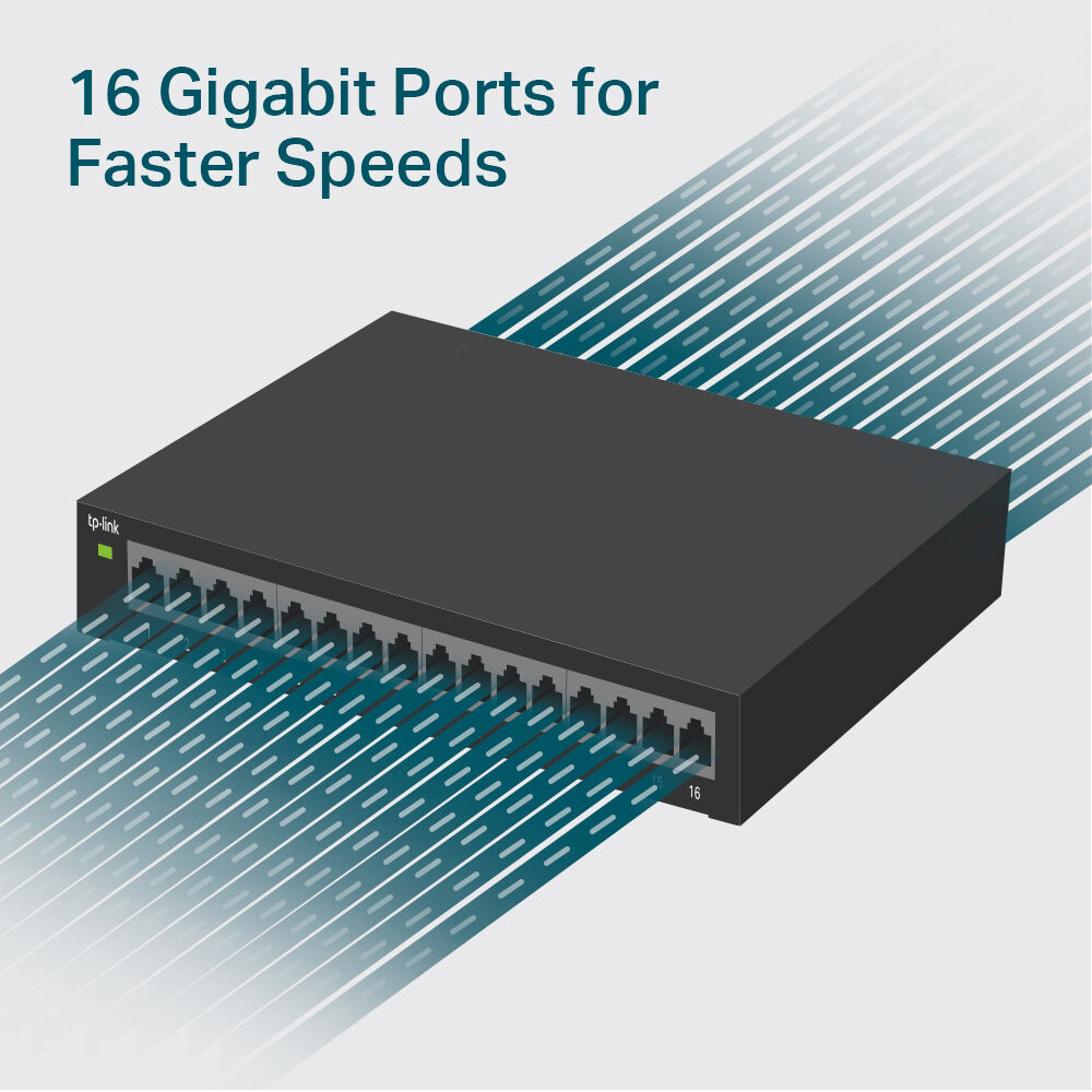 TP-Link TL-SG116E 16-port Gigabit unmanaged switch for small office network expansion — view 4