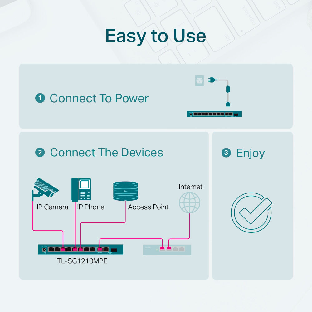 TP-Link TL-SG1210MPE 10-port Gigabit Easy Smart switch with 8 PoE+ ports — view 7