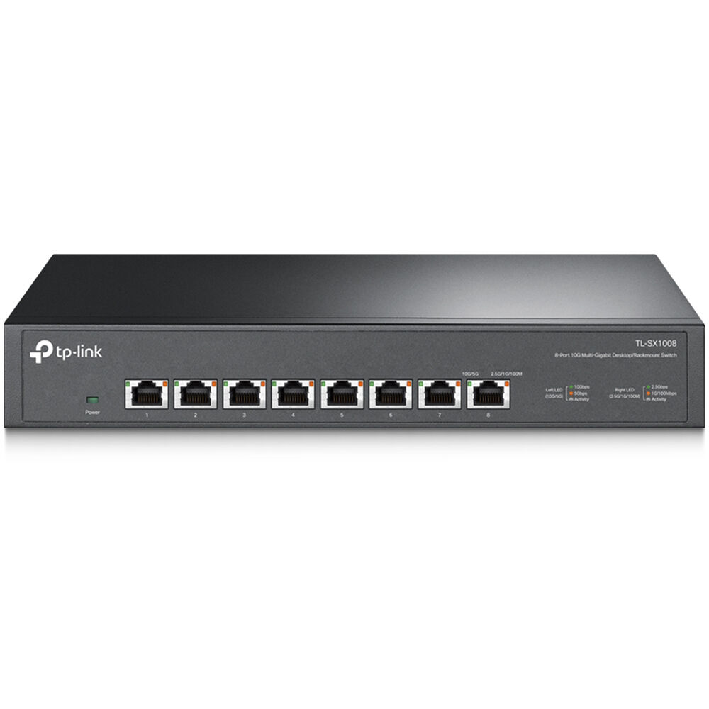 TP-Link TL-SX1008 8-port 10G multi-gigabit desktop rackmount unmanaged switch — view 2