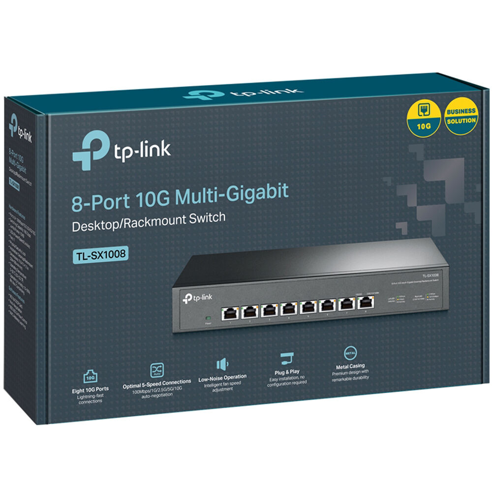 TP-Link TL-SX1008 8-port 10G multi-gigabit desktop rackmount unmanaged switch — view 5