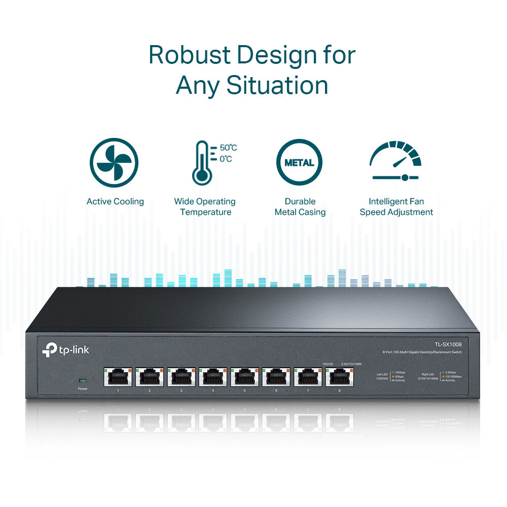 TP-Link TL-SX1008 8-port 10G multi-gigabit desktop rackmount unmanaged switch — view 6