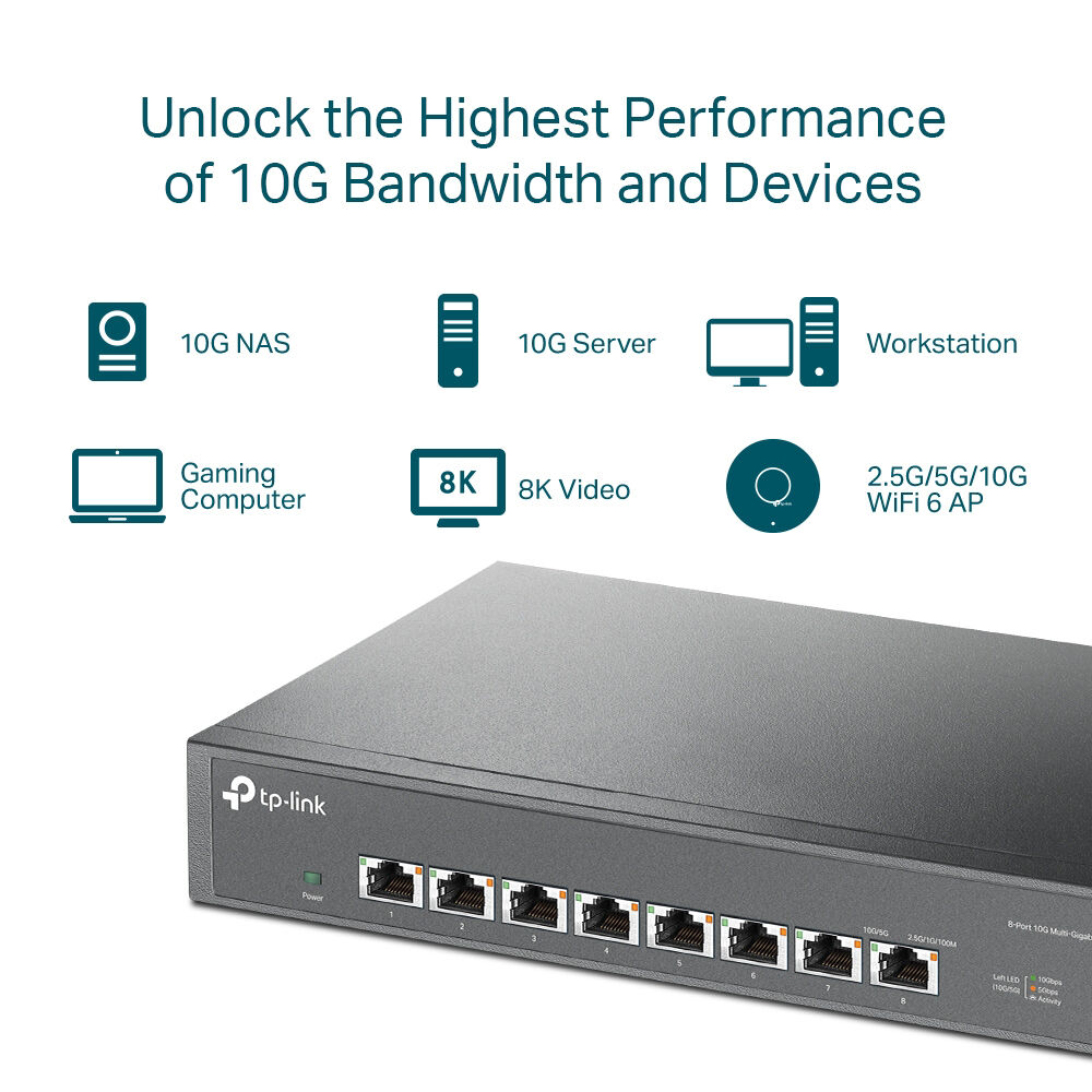 TP-Link TL-SX1008 8-port 10G multi-gigabit desktop rackmount unmanaged switch — view 7