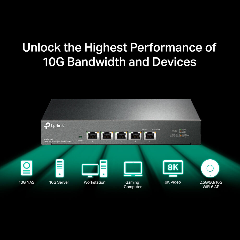 TP-Link TL-SX105 5-port 10G multi-gigabit unmanaged desktop switch — view 7