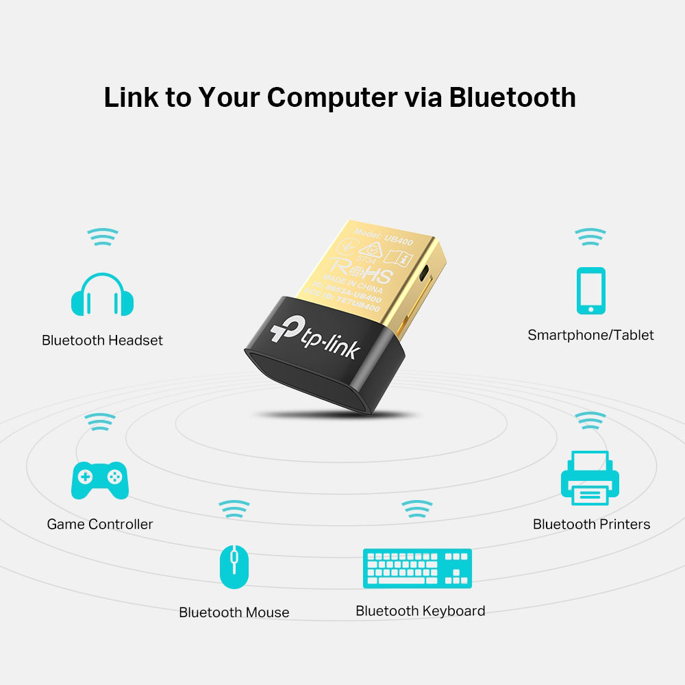 TP-Link UB400 Bluetooth 4.0 nano USB adapter for desktop and laptop connectivity — view 5