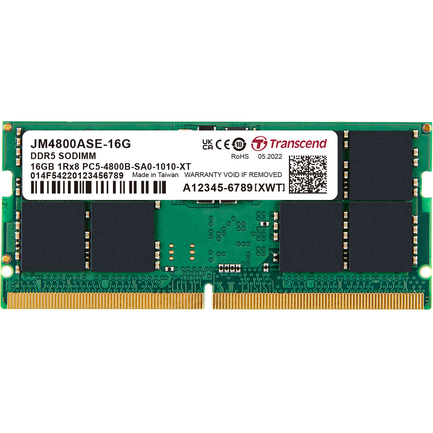 16gb Jm DDR5 4800 So-Dimm 1rx8 2gx8 Cl40 1.1v