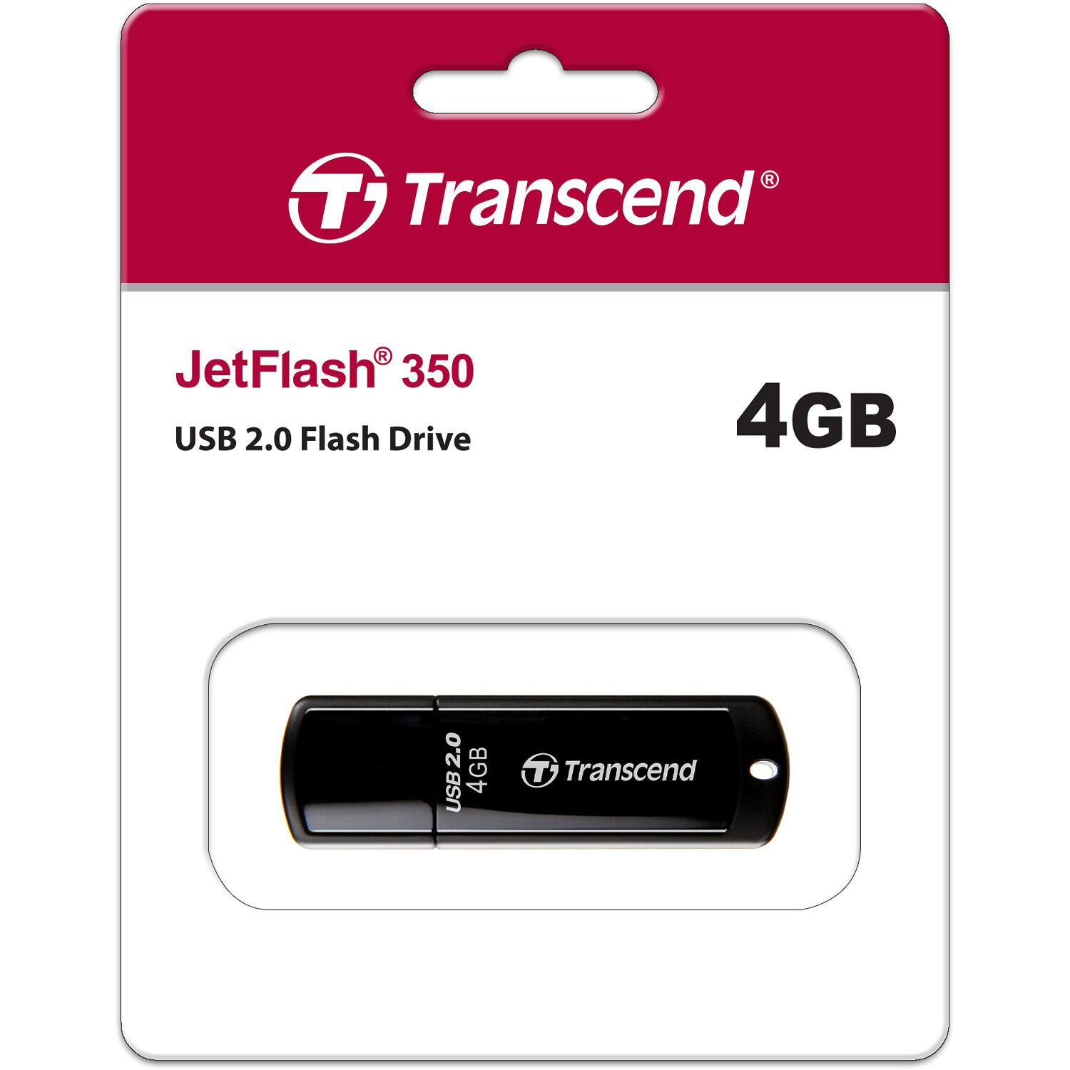 Transcend JetFlash 350/370 4 GB USB 2.0 flash drive with USB Type-A connector — view 4