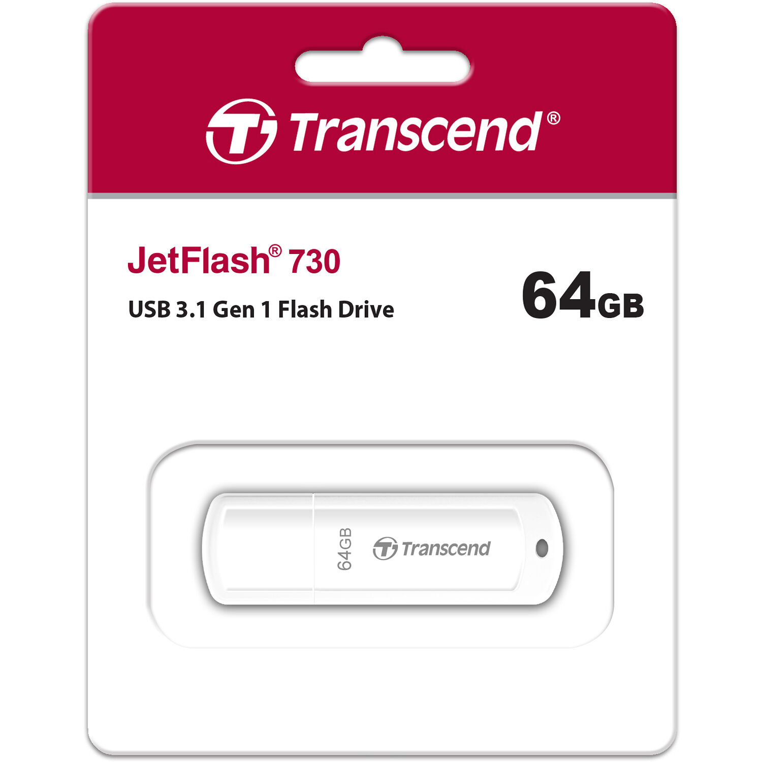 Transcend TS64GJF730 64 GB USB 3.0 flash drive for portable file storage — view 3
